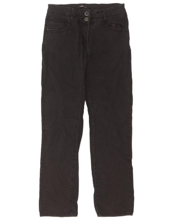 M&Co Jean droit taille haute pour femme UK 12 Medium W30 L30 Noir