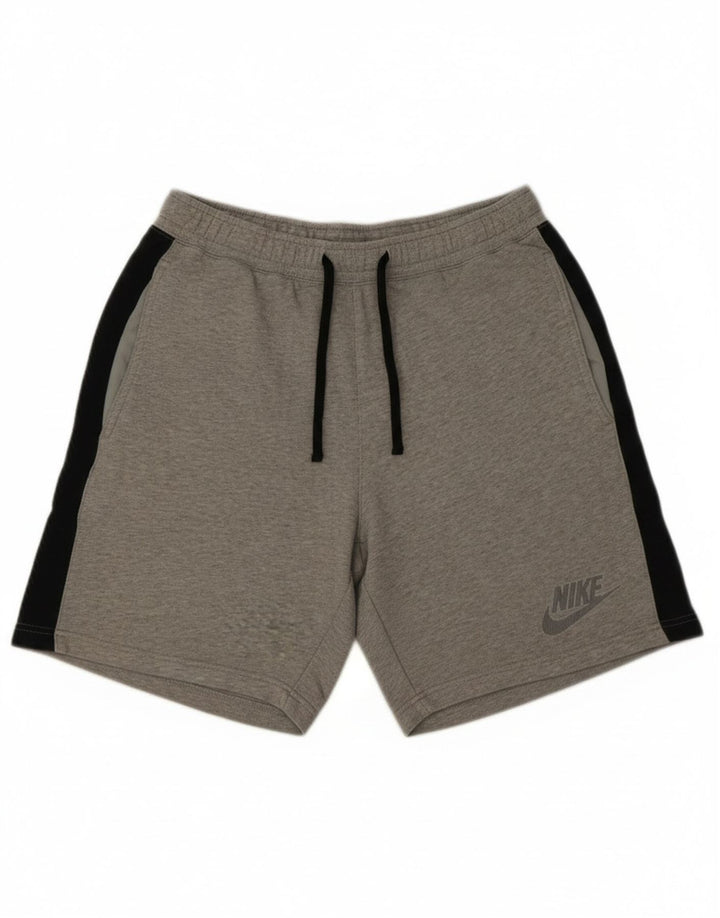 Nike Short de sport en coton color block gris moyen pour homme