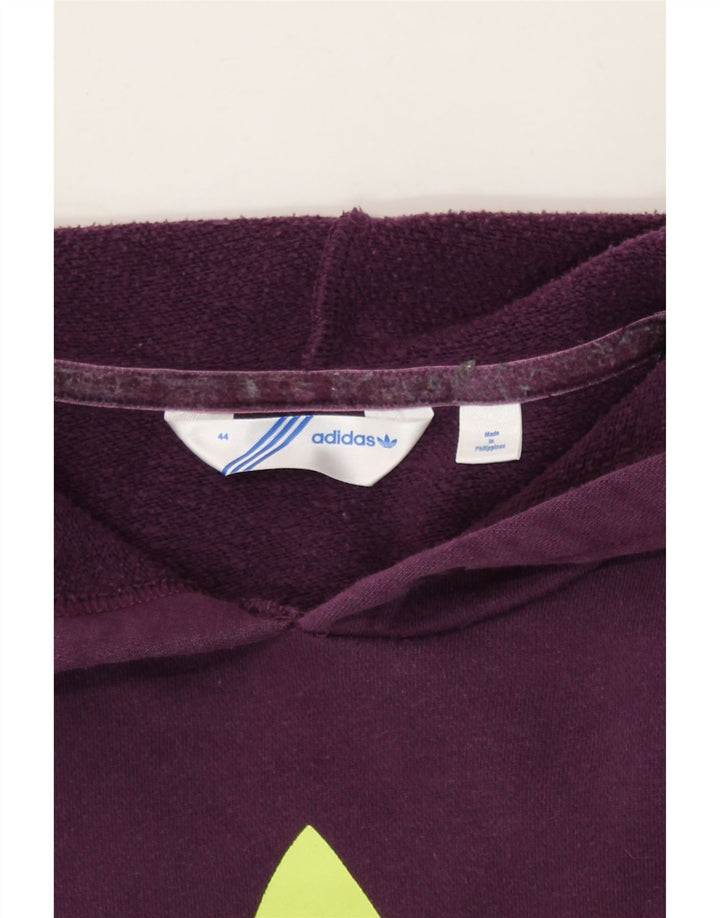 ADIDAS Womens Graphic Hoodie Jumper IT 44 Medium Purple Vintage Adidas and Second-Hand Adidas from Messina Hembry 