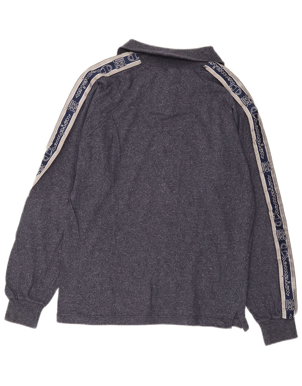 Champion Haut graphique à col zippé et manches longues pour homme, grand bleu marine moucheté