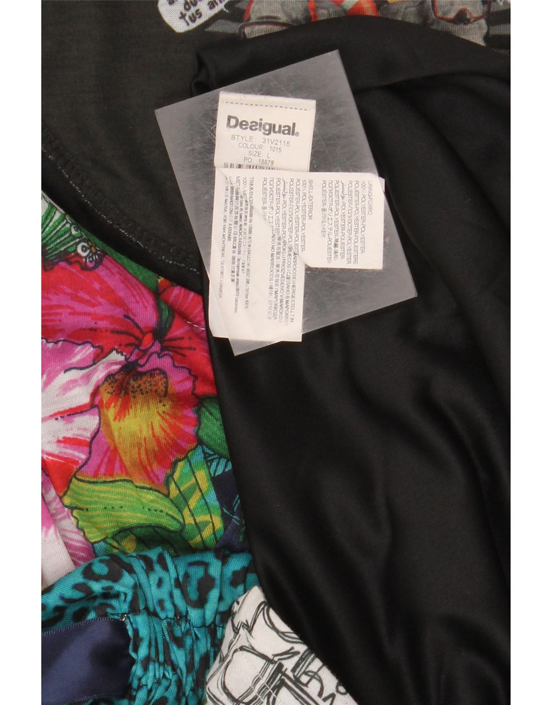 Desigual Femme Graphic Basic Robe UK 44 Large Multicolore Polyester