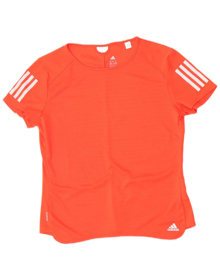 Adidas Climacool T-Shirt Top UK 16/18 Large Orange Polyester