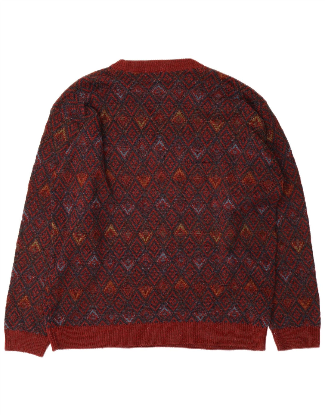 Marks & Spencer Pull à col rond pour homme en acrylique géométrique rouge