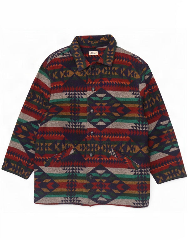 S.Oliver Manteau Homme UK 40 Grande Laine Fair Isle Multicolore