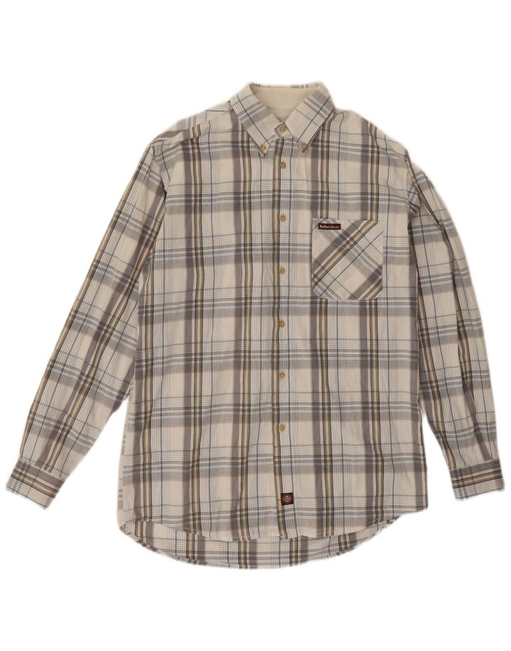 Marlboro Classics Chemise Homme Carreaux Blanc Moyen
