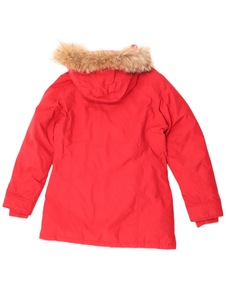 Rifle Veste matelassée à capuche pour femme UK 14 Coton rouge moyen