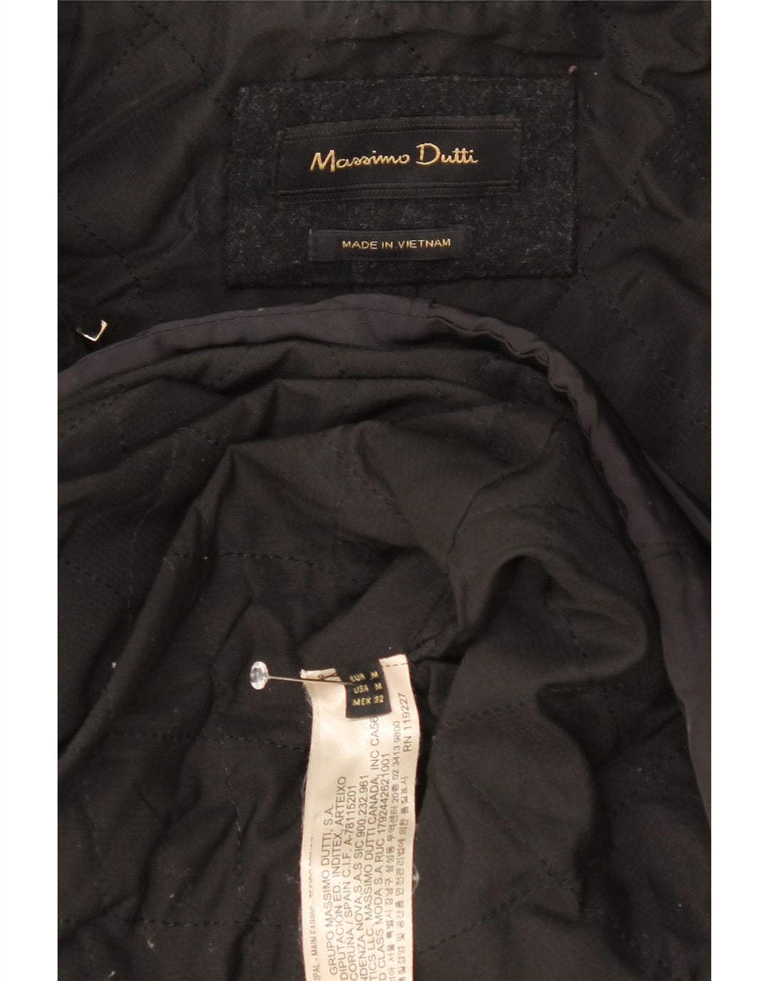 Massimo Dutti Manteau coupe-vent pour femme UK 14 Bleu marine moyen Colourblock