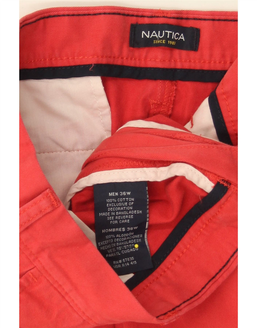 NAUTICA Mens Chino Shorts W36 Large Red Cotton Vintage Nautica and Second-Hand Nautica from Messina Hembry 