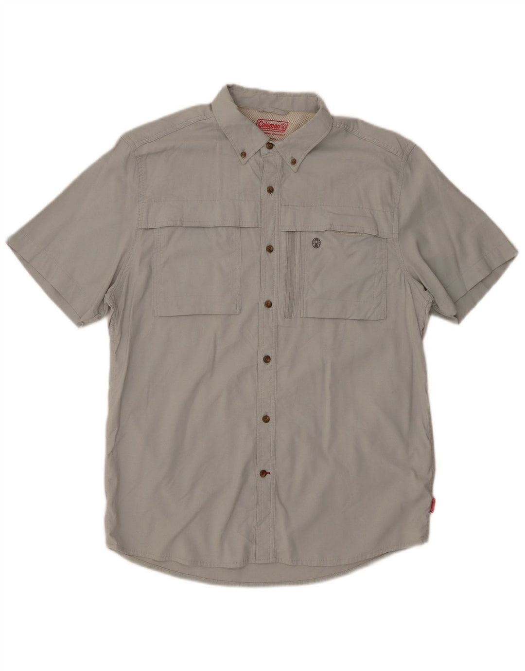 vintage Chemise à manches courtes pour hommes Grand coton gris