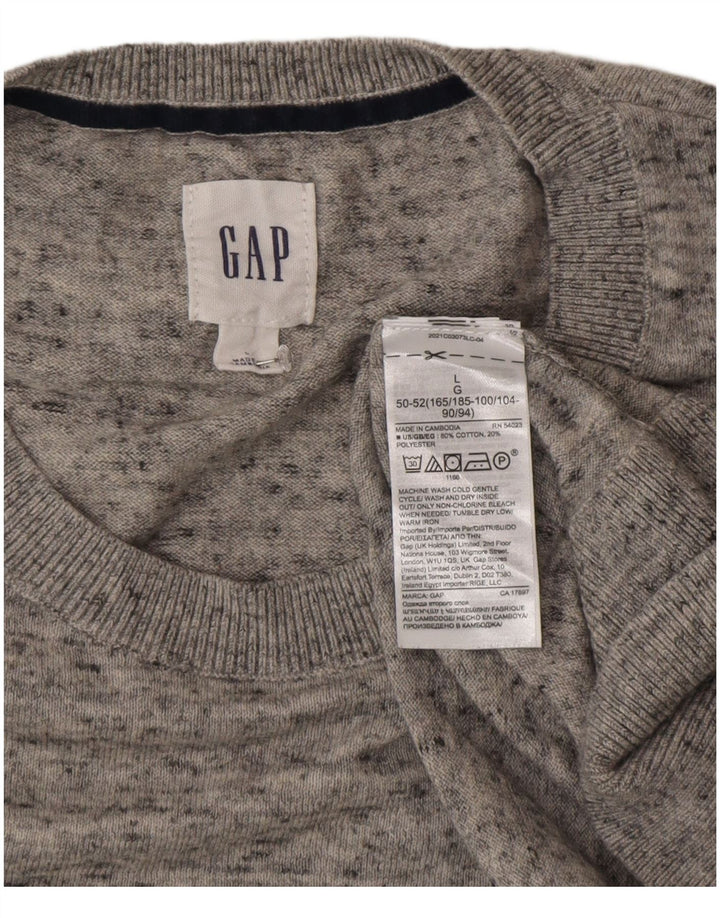 Gap Pull à col rond pour homme en coton moucheté gris grand
