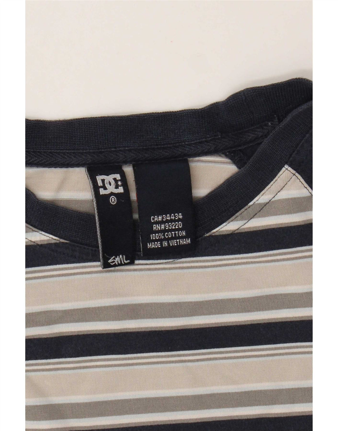 DC Haut Homme Manches 3/4 Petit Coton Rayé Blanc