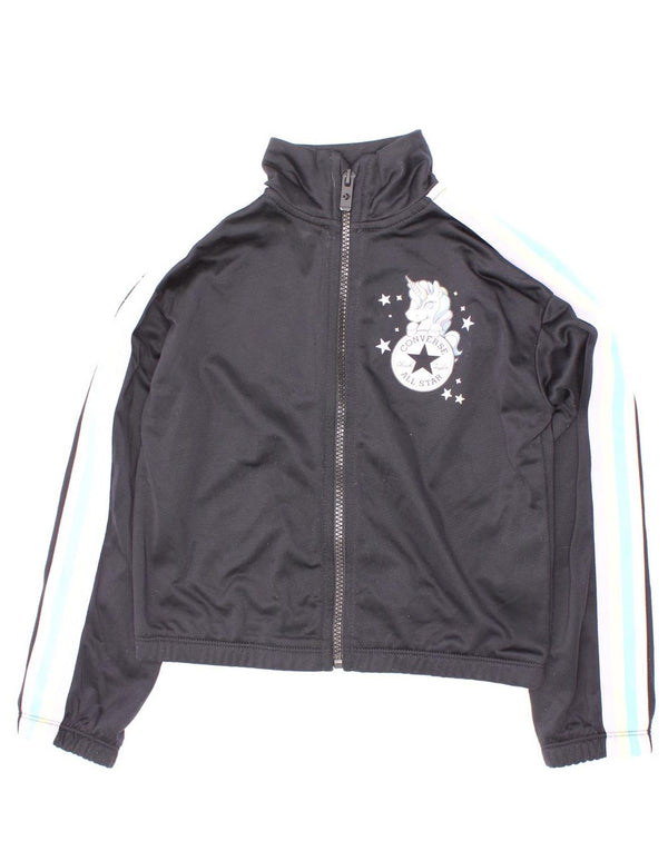Converse Veste de Survêtement Licorne Fille 5-6 Ans Noir Colorblock