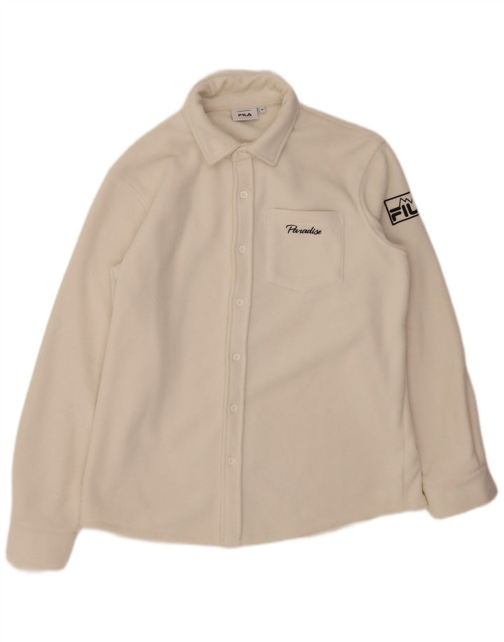 FILA Chemise Polaire Graphique Homme Blanc Moyen Polyester