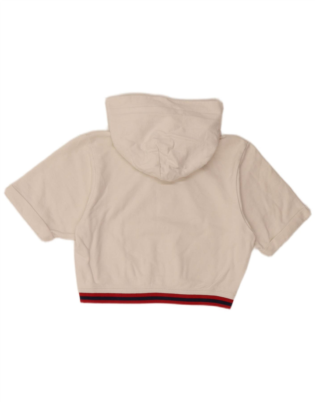 CHAMPION Pull à capuche court à manches courtes pour femme UK 10 Petit Blanc