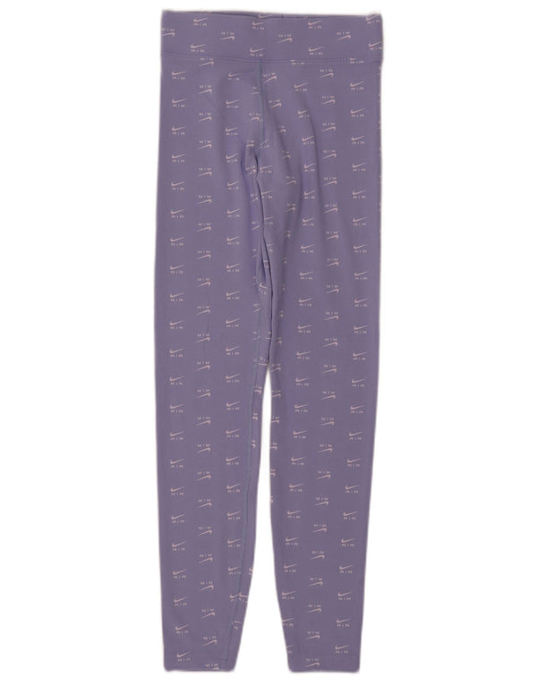 Nike Womens Graphic Leggings UK 4 XS Purple Polyester