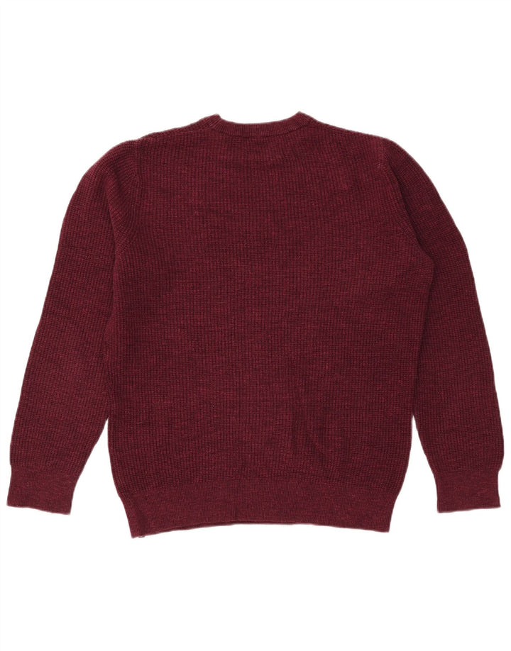 Superdry Pull à col rond en coton bordeaux moyen pour homme