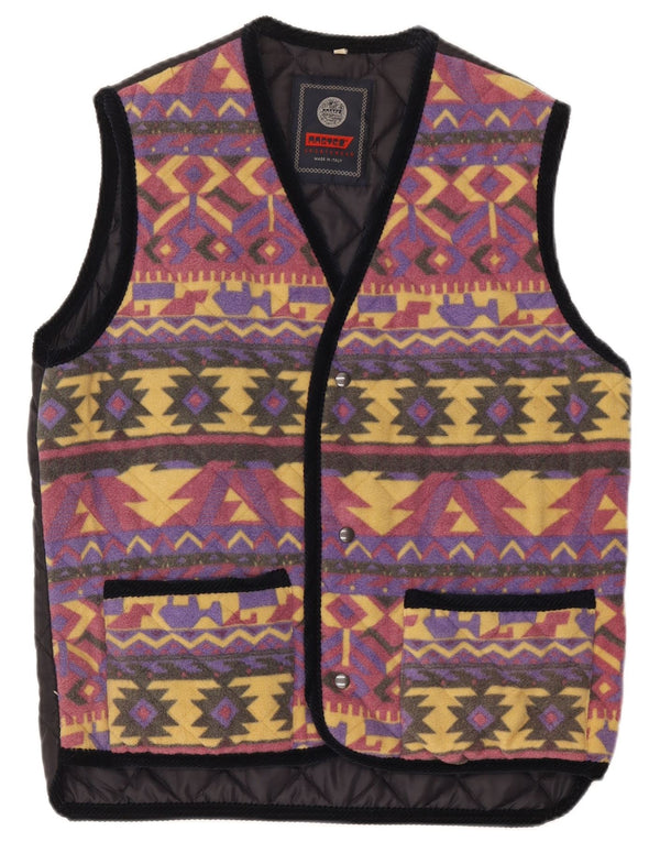 Master Gilet matelassé en polaire pour homme UK 38 Medium Multicolore Géométrique