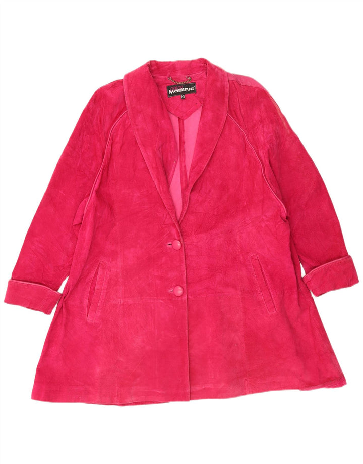 Giorgio Mobiani Manteau en daim pour femme UK 18 XL Rose