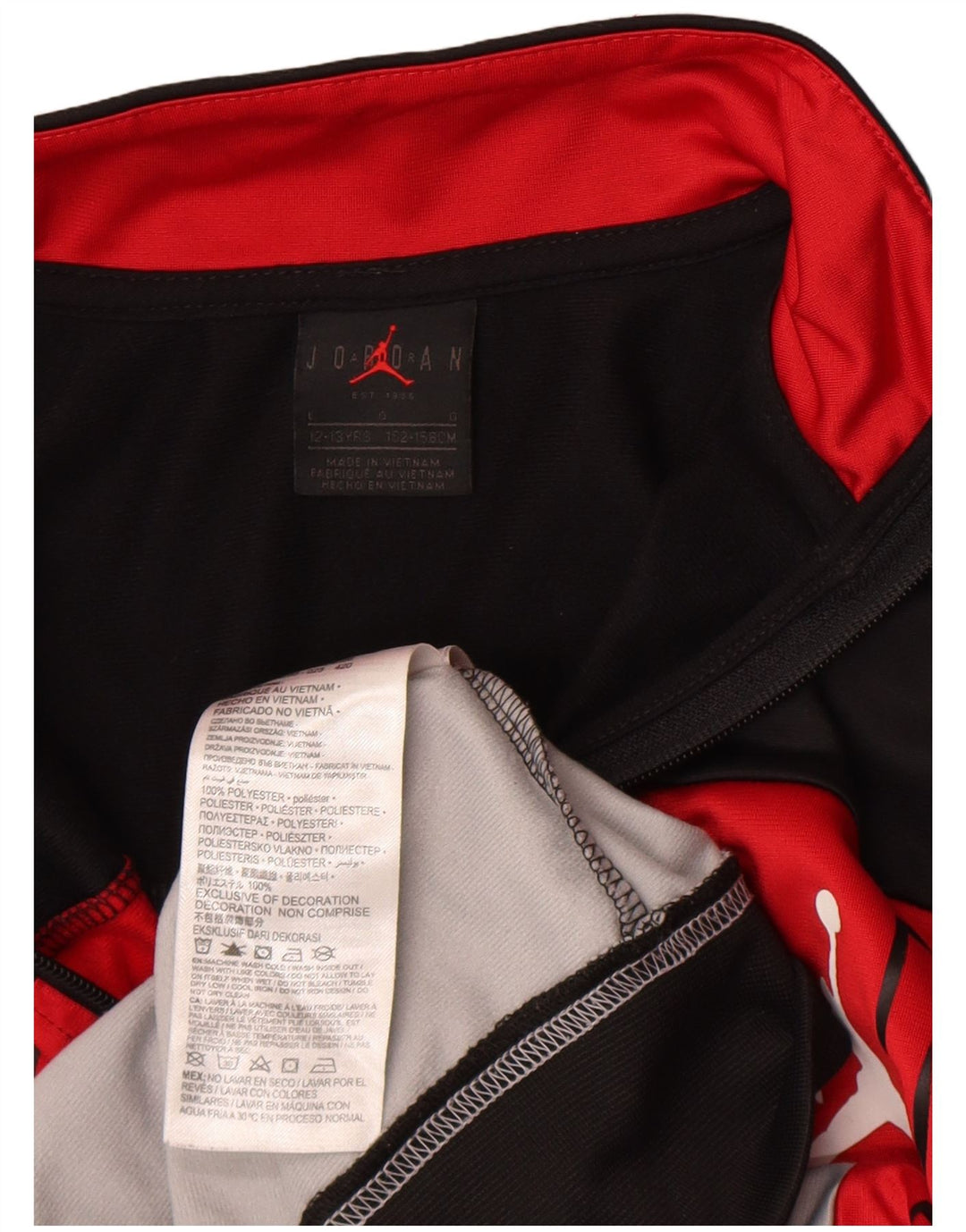 Jordan Veste de survêtement graphique pour garçon 12-13 ans Large Rouge Colorblock