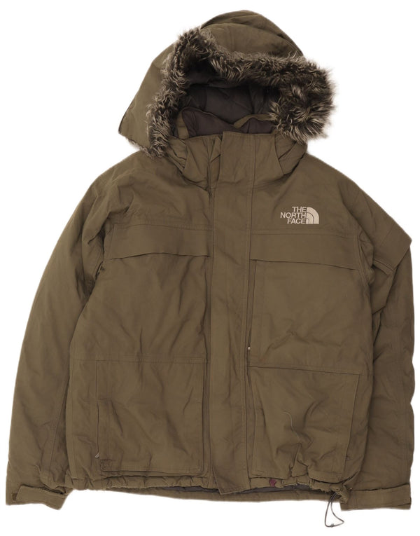 The North Face Veste rembourrée à capuche pour homme UK 38 Medium Khaki Nylon