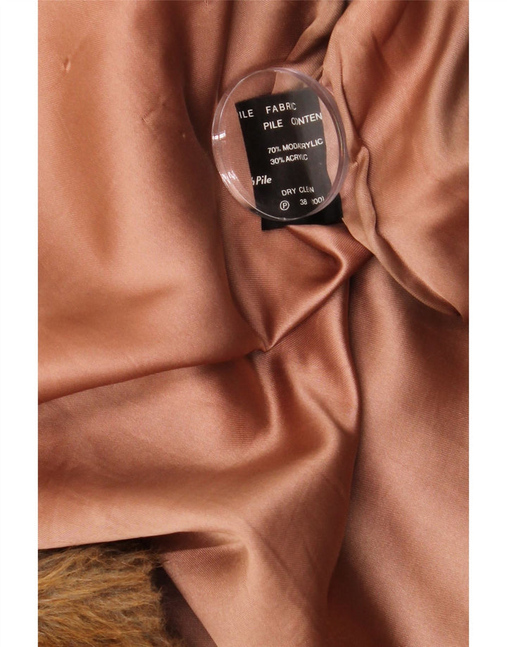 veste vintage femme fausse fourrure EU 38 Modacryl brun moyen