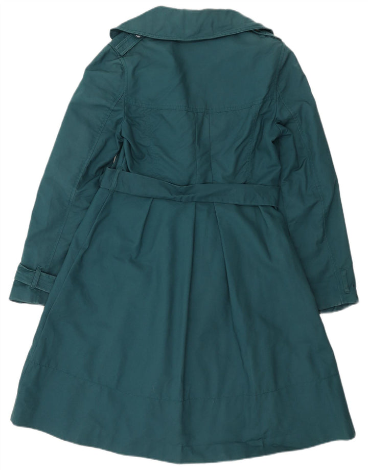 Monsoon Trench-Coat Femme UK 10 Petit Coton Vert