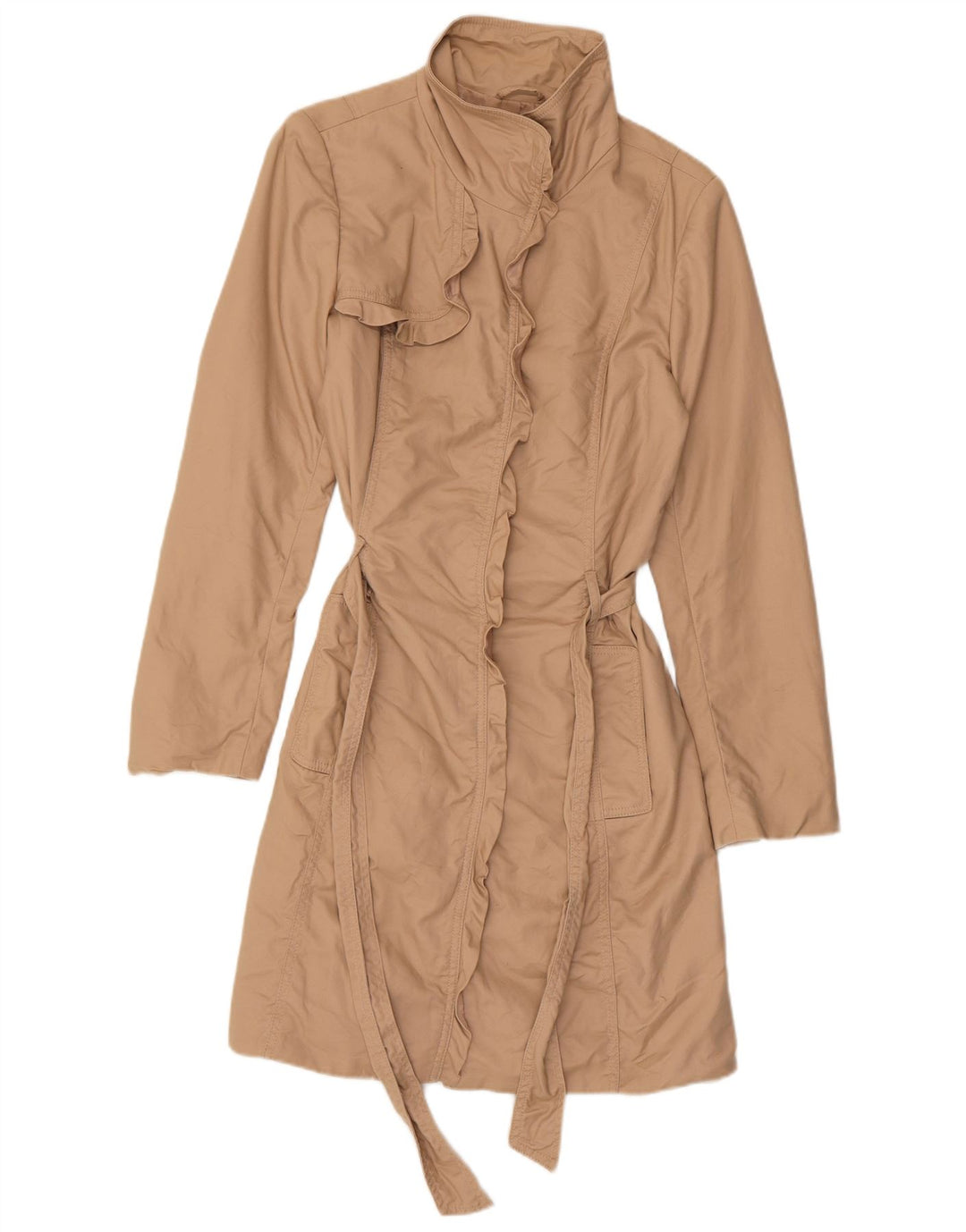 OASIS Womens Overcoat UK 10 Small Beige Cotton