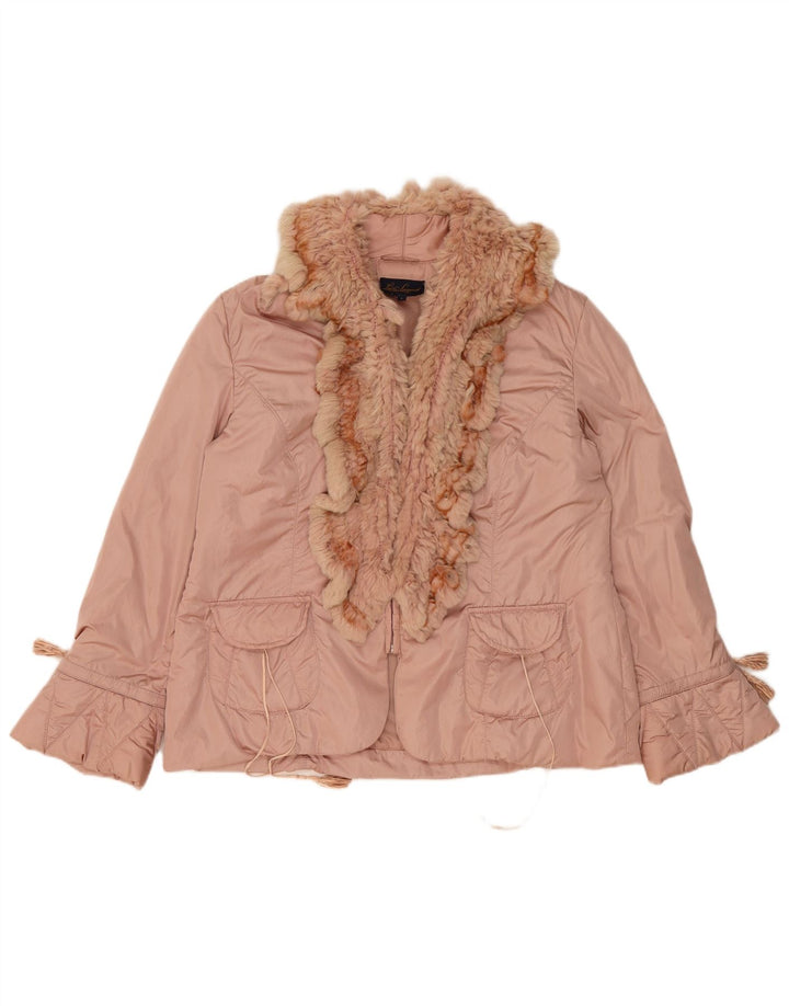 Luisa Spagnoli Veste Bomber Femme UK 16 Large Rose Polyamide