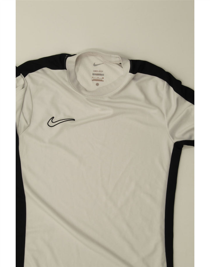 NIKE Womens Dri Fit T-Shirt Top UK 10 Small White Colourblock Polyester Vintage Nike and Second-Hand Nike from Messina Hembry 