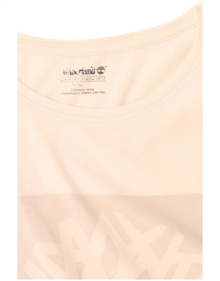 Timberland T-Shirt Graphique Homme Blanc Moyen Coton