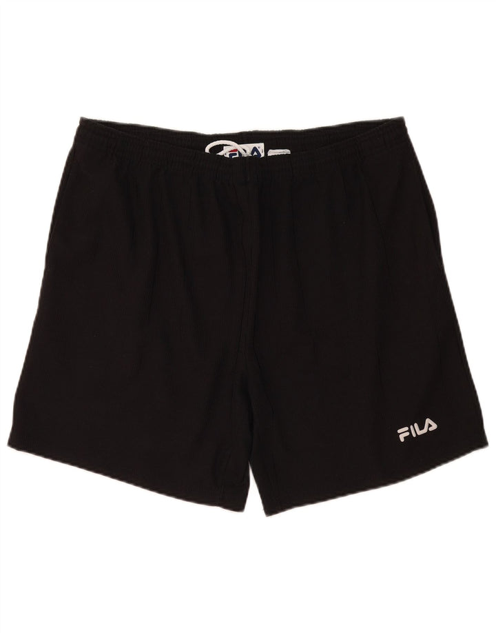 Fila Short de Sport Homme Noir Moyen Polyester