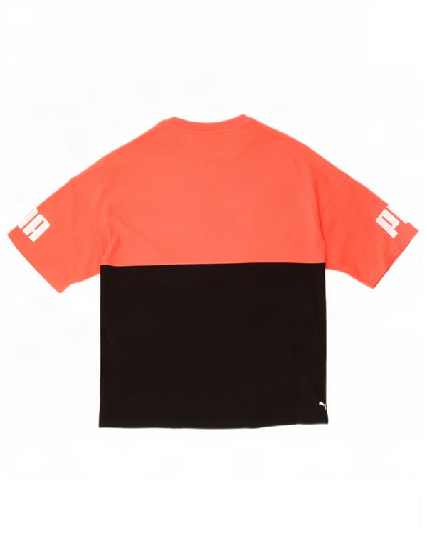 Puma T-shirt graphique pour hommes, grand, en coton color block, noir
