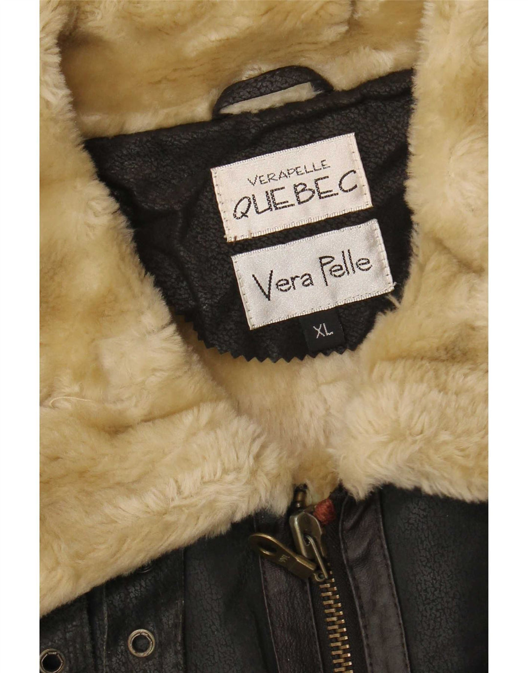 Veste en peau de mouton pour homme Québec UK 42 XL Cuir noir