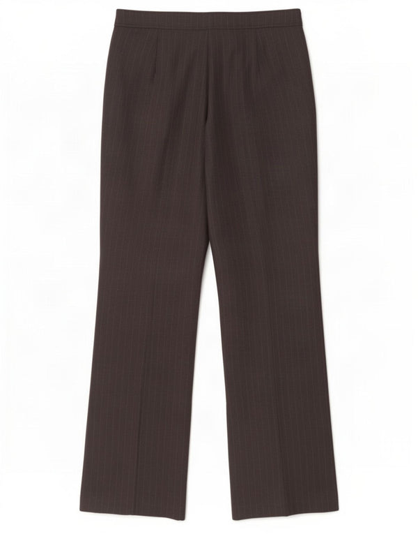 Marks & Spencer Pantalon décontracté pour femme UK 14 Large W34 L33 Noir à fines rayures