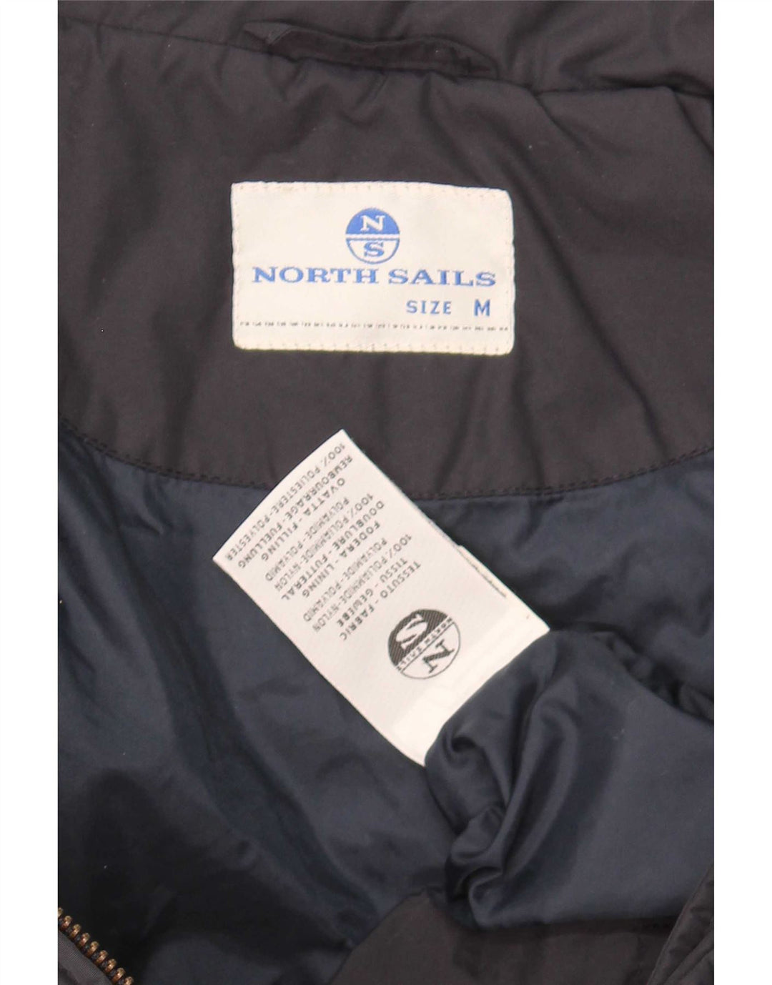 North Sails Veste matelassée graphique pour homme UK 38 Bleu marine moyen Polyamide