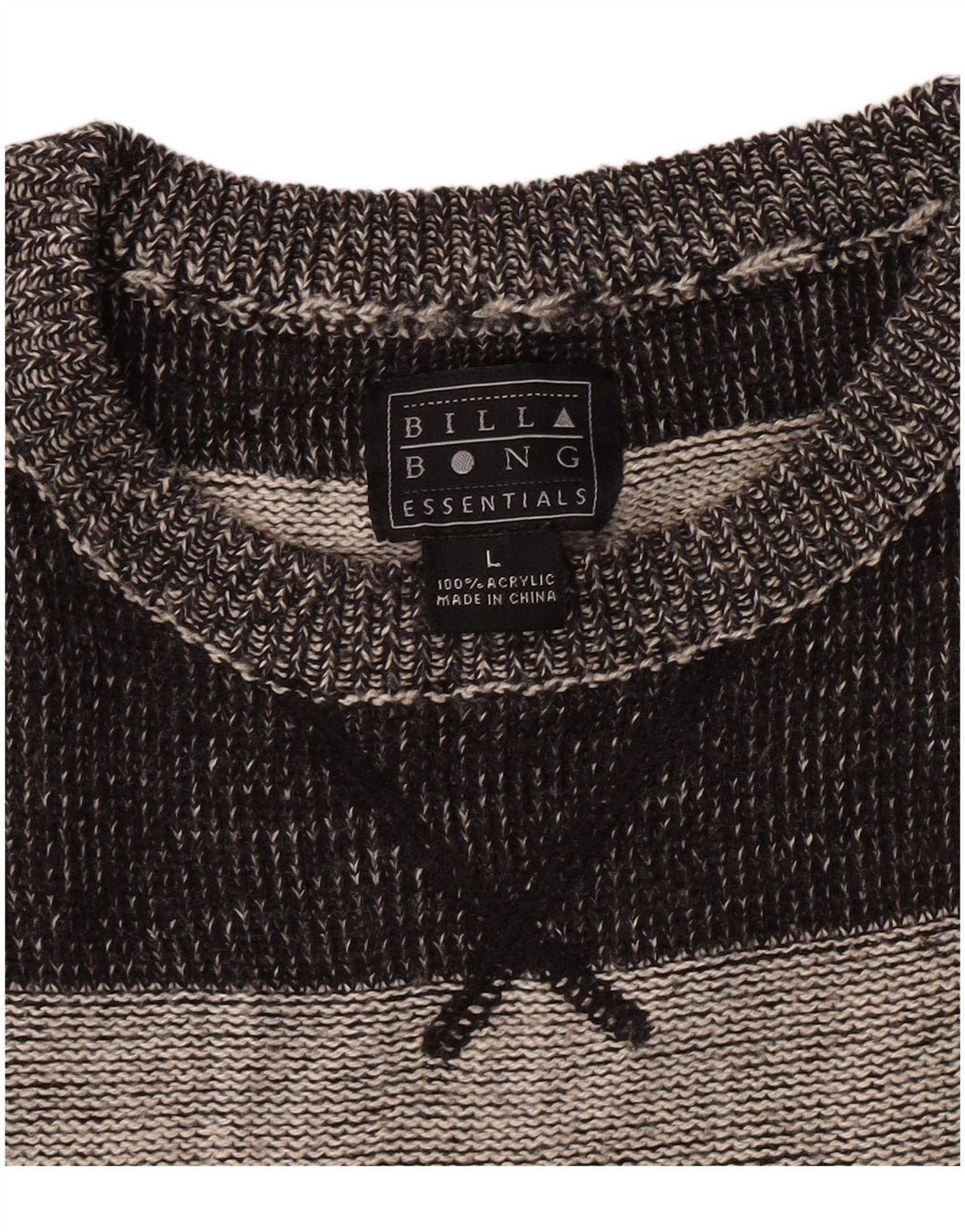 Billabong Pull ras du cou pour homme en acrylique rayé gris