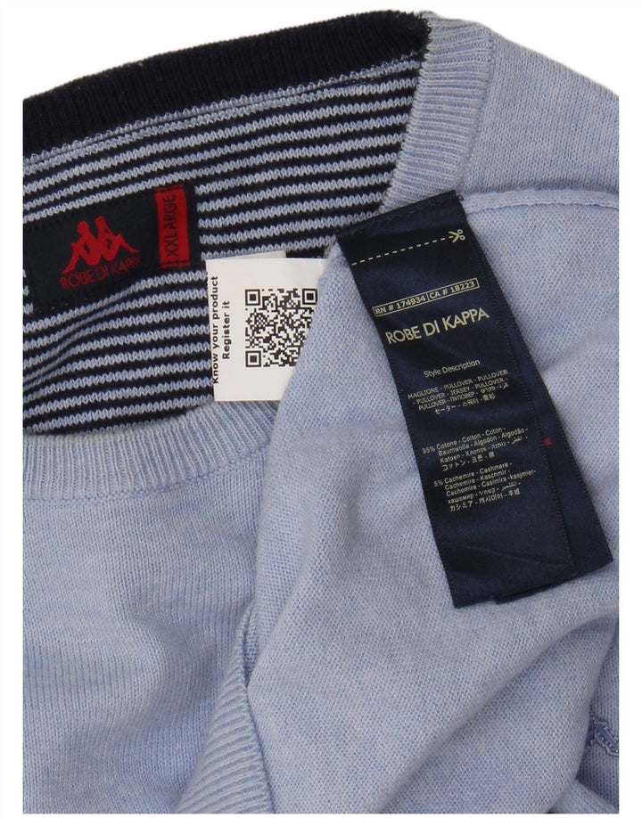 Kappa Pull à col rond pour homme 2XL Bleu Coton