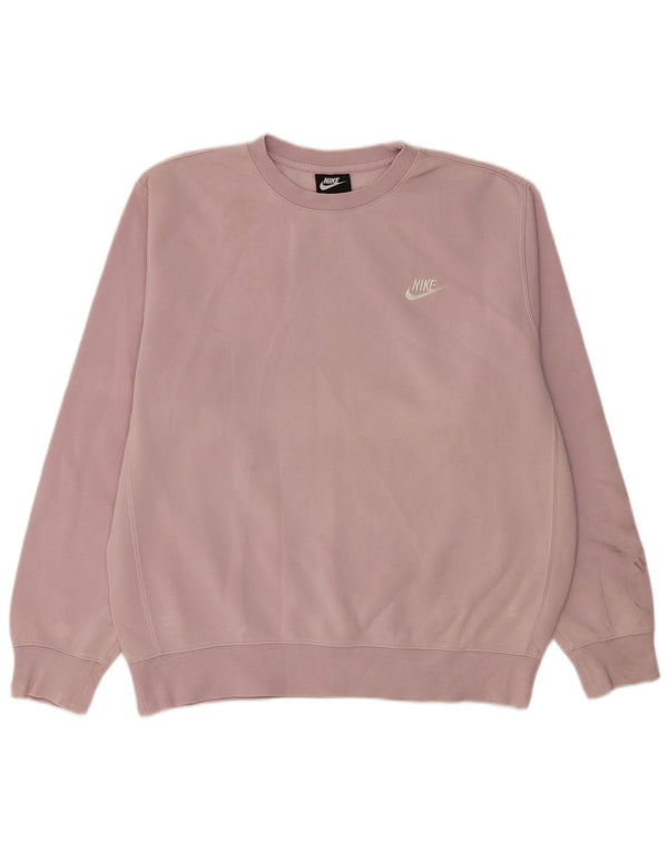 NIKE Sweat-shirt surdimensionné pour femme UK 14 Coton violet moyen