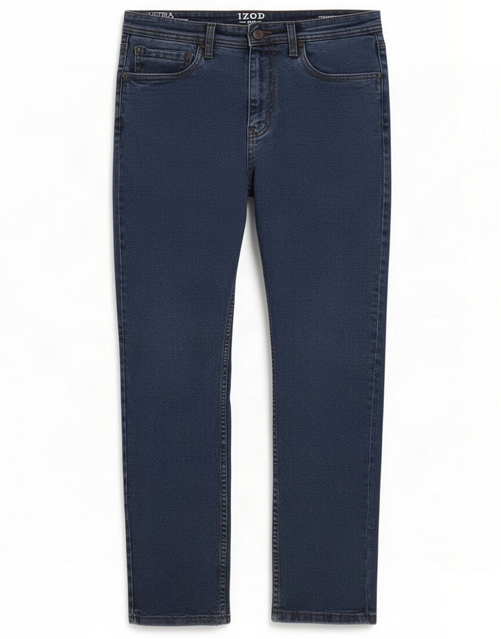 Izod Mens Flex Straight Jeans W36 L30 Blue Cotton