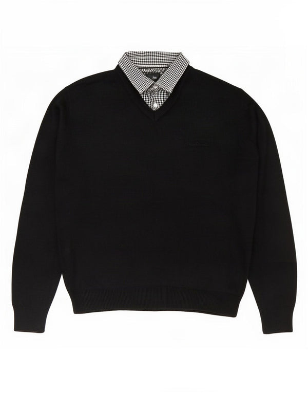 Pierre Cardin Pull col V homme petit noir acrylique