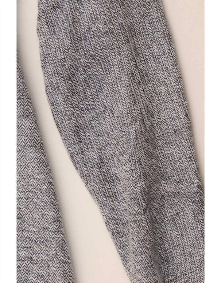 Zara Veste blazer longue pour femme UK 4 XS Bleu Chevron Moderne