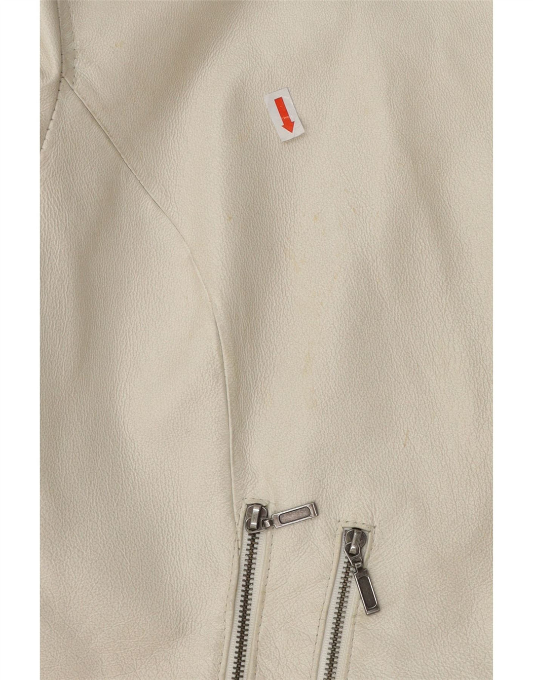 KARA Womens Leather Jacket EU 38 Medium Off White Vintage Kara and Second-Hand Kara from Messina Hembry 
