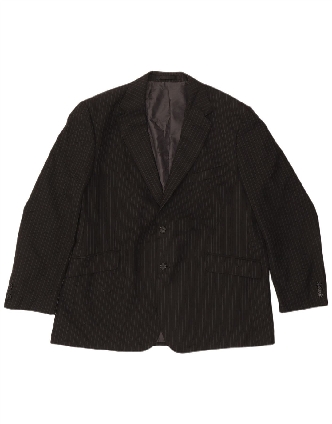 MARKS & SPENCER Veste blazer à 2 boutons pour homme UK 46 3XL Noir à fines rayures