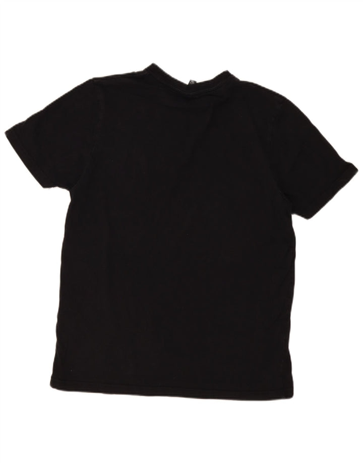 Ellesse Hommes Slim Fit T-Shirt Top Large Noir Coton