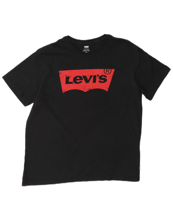 Levi's T-Shirt Graphique Homme Noir Large Coton