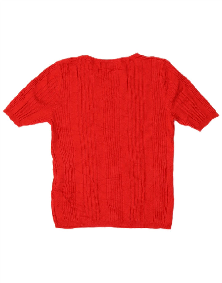 Marks & Spencer Pull court à col rond pour femme UK 10 Petit Rouge