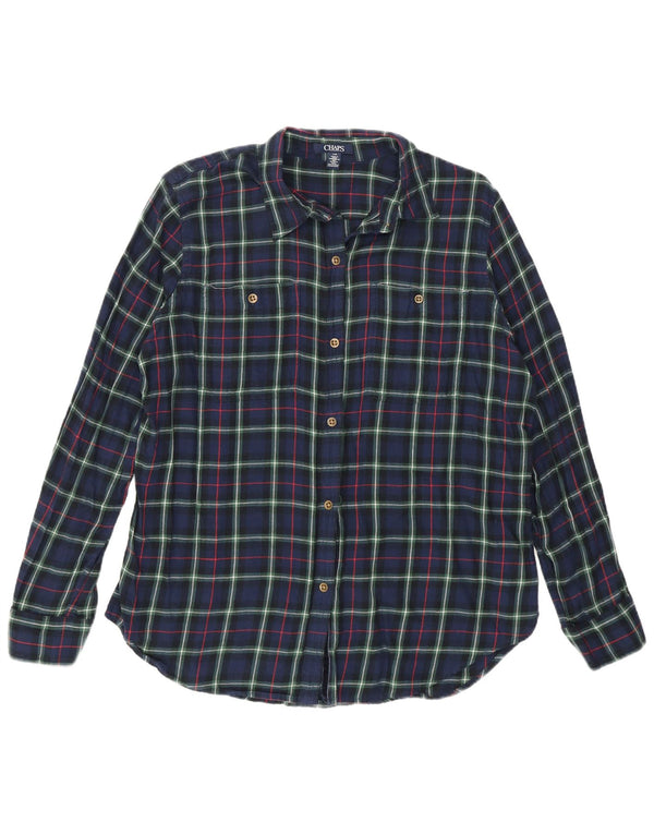 Chaps Chemise en flanelle pour femme UK 16 Grand coton à carreaux bleu marine