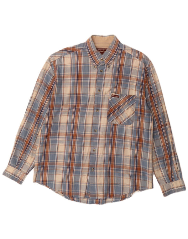 Marlboro Classics Chemise Homme Bleu Moyen Carreaux Coton