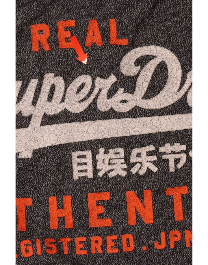 Superdry T-Shirt Graphique Homme Gris Moyen Moucheté Coton