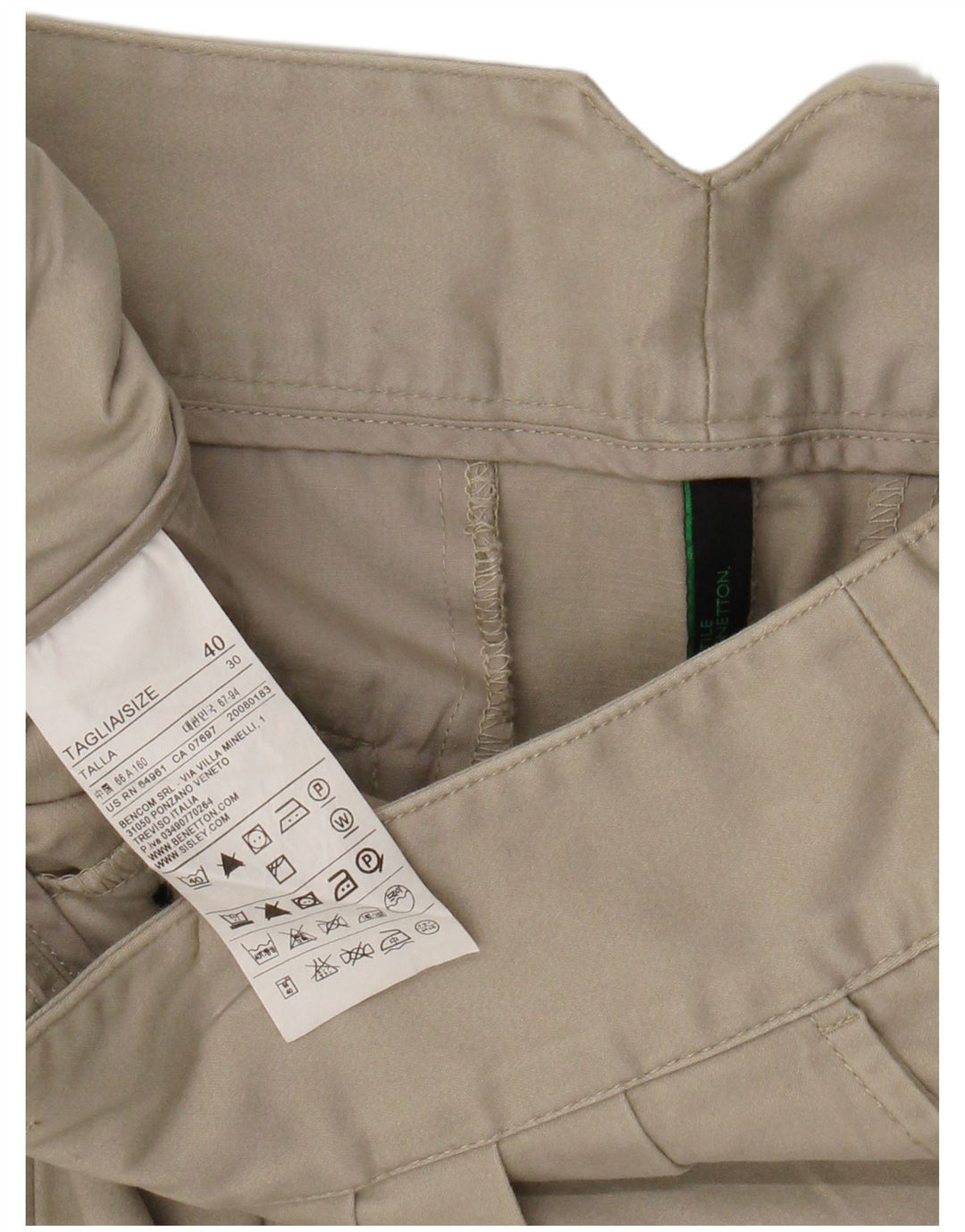 BENETTON Mini-jupe Femme IT 40 Small W28 Coton Beige